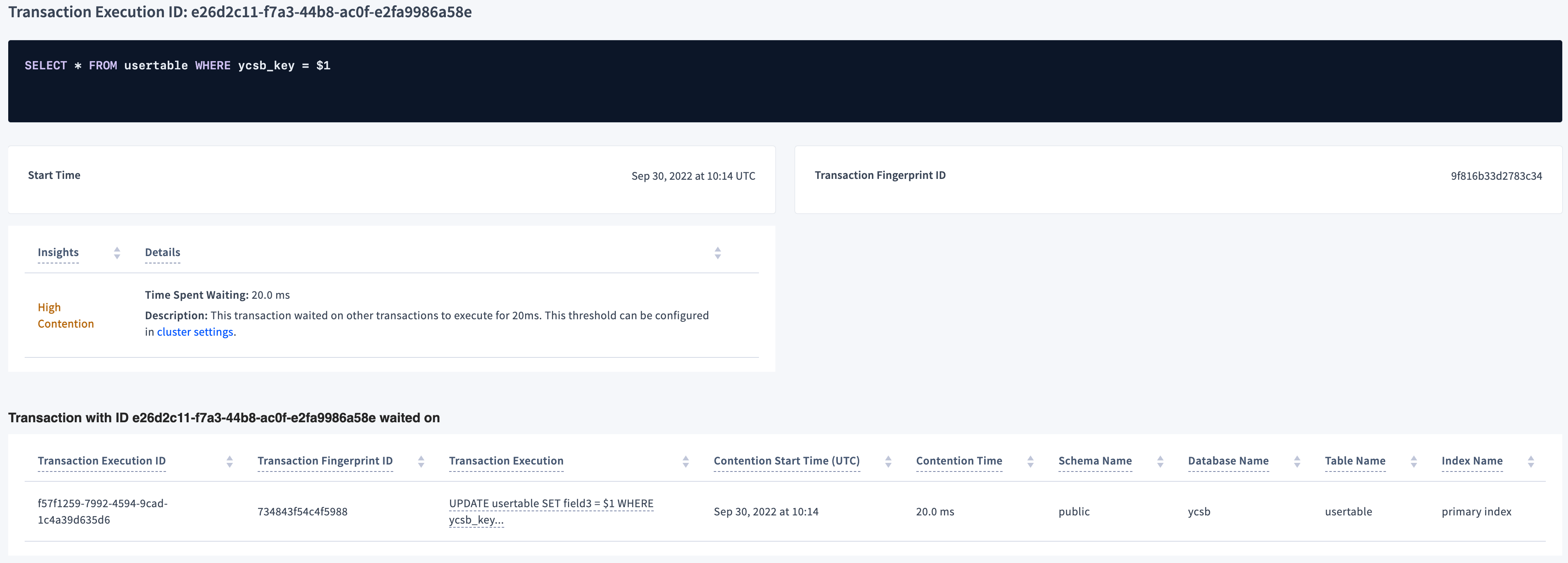 Transaction execution details